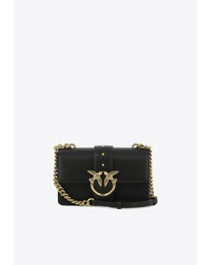 Pinko Mini Love Bag Leather Crossbody Bag - Black