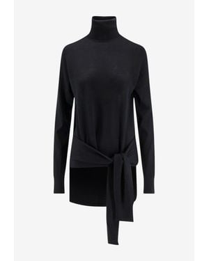 TOTEME Turtleneck Wool Sweater With Scarf - Blue