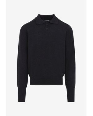 Studio Nicholson Sark Wool Polo Sweater - Blue