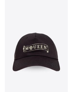 McQueen Baseball Cap With Embroidered-Logo - Black