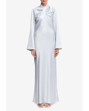 Acler Adcote Draped Satin Gown - Grey