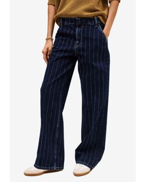 Ba&sh Vecchi Distressed Striped Jeans - Blue