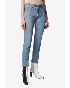 RE/DONE High-Rise Cropped Jeans - Blue