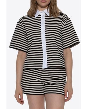 Max Mara Wilson Striped Short-Sleeved Shirt - Black