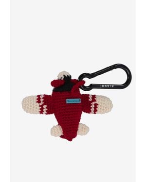 Alanui Handmade Plane Crochet Key-Ring - Red