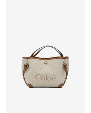Chloé Medium Clover Canvas Shoulder Bag - Natural