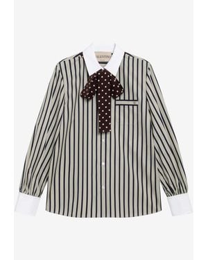 Valentino Striped Scarf Shirt - White