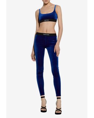 Tom Ford Logo Waistband Leggings - Blue