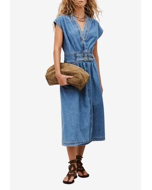 Ba&sh Love Denim Midi Dress - Blue