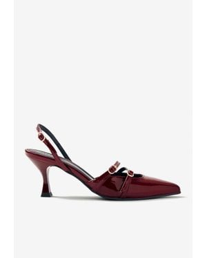 Alohas Joelle 75 Patent Leather Slingback Pumps - Red