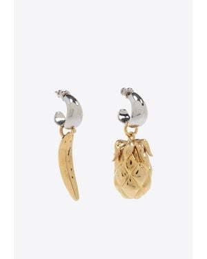 Chloé Banana And Pineapple Pendant Brass Earrings - Metallic