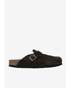 Birkenstock Boston Suede Clogs - Black