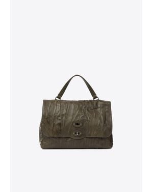 Zanellato Medium Postina Plisse Leather Shoulder Bag - Green