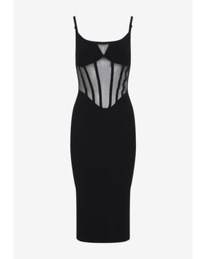 Elisabetta Franchi Meh-Panel Corset Dress - Black