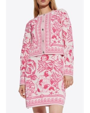 Versace Underwater Barocco Knit Cardigan - Pink