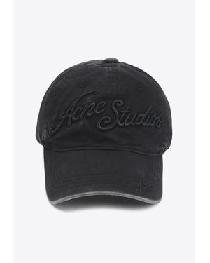 Acne Studios Logo Embroidered Baseball Cap - Black
