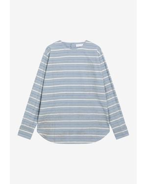 Prada Striped Shirt With Back Button Fastening - Blue