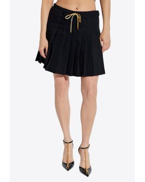 Versace Drawstring Pleated Mini Skirt - Black