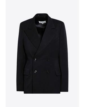 Maison Margiela Double-Breasted Wool Blazer - Black