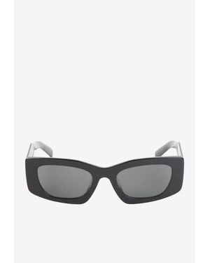 Prada Triangle Logo Cat-Eye Sunglasses - Gray