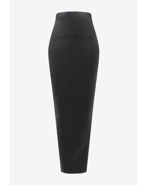 Rick Owens Dirt Pillar Maxi Wool-Blend Skirt - Black