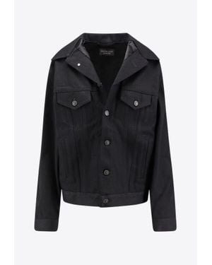 Balenciaga Standing Denim Jacket - Black