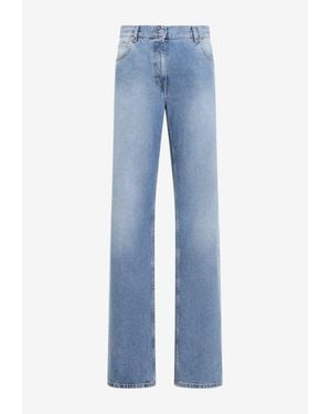 Calvin Klein Straight-Leg Faded Jeans - Blue
