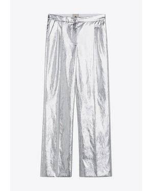 THE GARMENT Andy Metallic Wide-Leg Pants - White