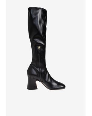 Chloé Janis 80 Knee-High Leather Boots - Black