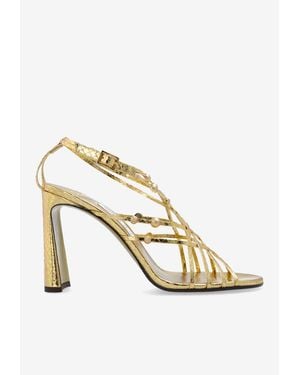Jimmy Choo Felice 95 Metallic Leather Sandals