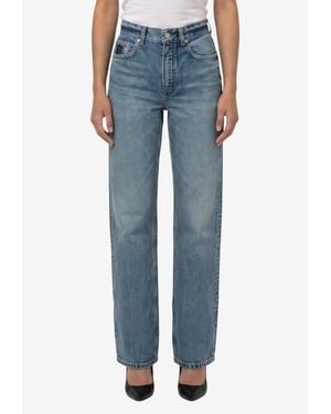 Alaïa Straight-Leg Faded Jeans - Blue