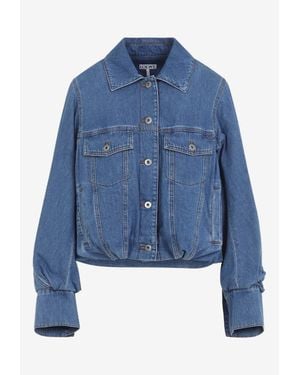 Loewe Balloon-Sleeved Denim Jacket - Blue