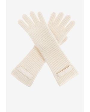 Jacquemus Grosgrain Ribbed Wool Gloves - White