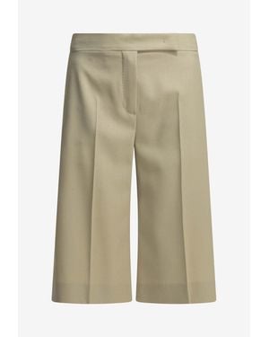 Max Mara Sumile Formal Wool Shorts - Natural