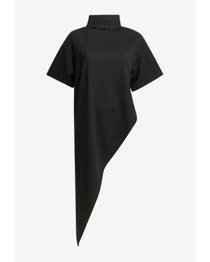 Alaïa Triangle Mock-Neck T-Shirt - Black