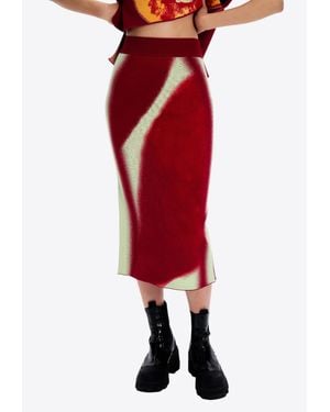 Ph5 Sophie Cherry-Print Midi Skirt - Red