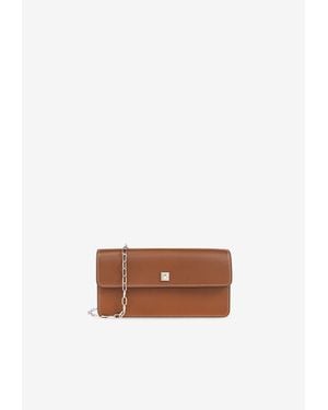 Max Mara Clutchy Grained Leather Clutch - White