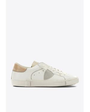 Philippe Model Leather Low-Top Sneakers - White