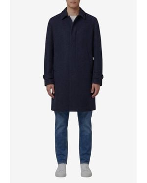 Lardini Single-Breasted Wool Coat - Blue