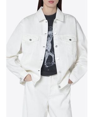 Anine Bing Organic Denim Jacket - White