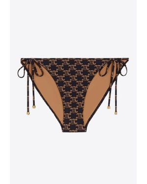 Celine Triomphe Monogram Bikini Bottom - Brown