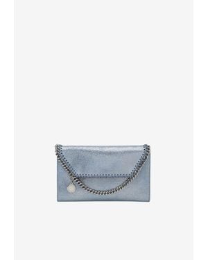Stella McCartney Falabella Metallic Denim Chain Clutch - Blue