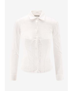 Balenciaga Corseted Cropped Shirt - White