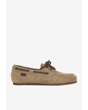 Sebago Owen Suede Lace-Up Loafers - White