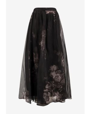 Zimmermann Hypnotic Maxi Silk Skirt - Black