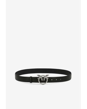 Pinko Love Birds Leather Belt - White