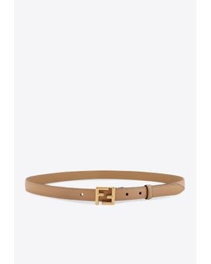 Fendi Ff Leather Belt - White