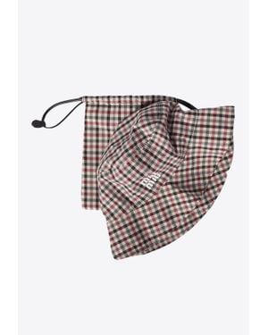 Miu Miu Gingham Check Bucket Hat With Pouch - White