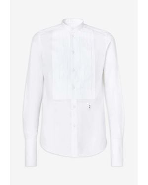Fendi Korean Collar Poplin Shirt - White