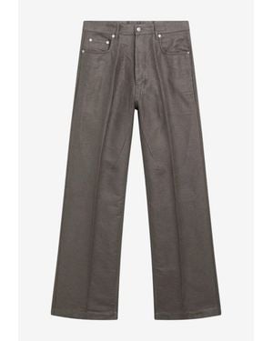 Rick Owens Wide-Leg Buttoned Pants - Gray